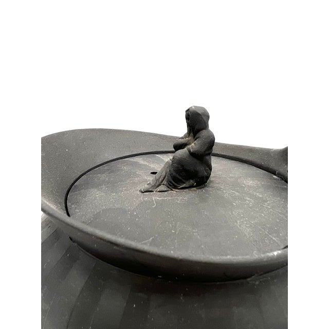 Stone Stunning Antique Wedgwood Black Basalt Teapot, C. 1790-1830 With Widow Finial For Sale - Image 7 of 12