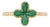 Modern Four-Leaf Emerald Diamond Clover Ring Size 4 in 14k Yellow Gold For Sale
