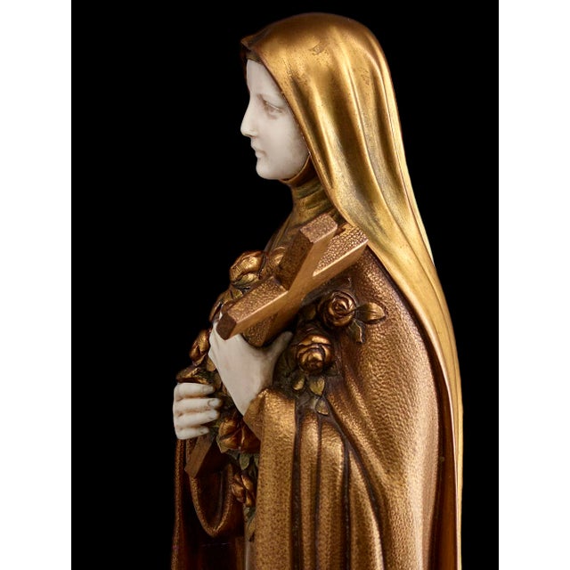 Gold Demeter H. Chiparus, Saint Teresa, 1920s, Bronze and Onyx For Sale - Image 8 of 12