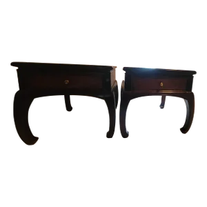 Vintage Pair of Bernhardt Flair Division Asian Style End Tables