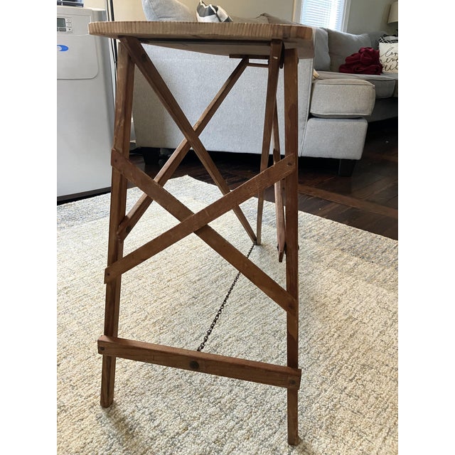Farmhouse Vintage Wooden Miniature Ironing Board Table – 1930s–1950s Rustic Farmhouse Accent For Sale - Image 3 of 10