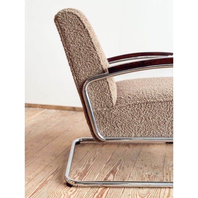 Set of Model 411 Cantilever Lounge Chair and Ottoman from Thonet, Germany, 2000s For Sale - Image 10 of 18