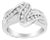 10K White Gold Ring 3/4 Cttw Round-Cut Diamond Bypass Ring (H-I Color, I2-I3 Clarity) - Size 8 EVS1010 For Sale