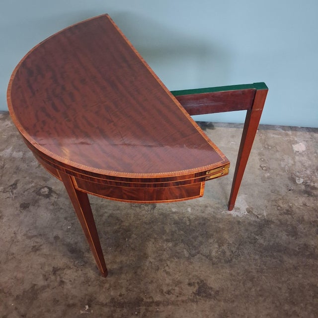 English Regency Folding Game Table in Mahogany with Leather Top, 1820 For Sale - Image 13 of 18