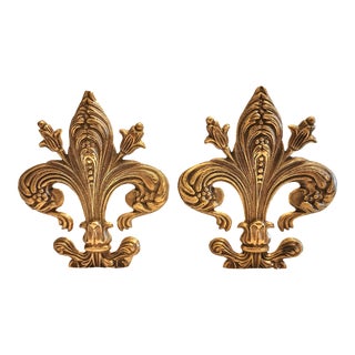 Vintage Brass Fleur De Lis Bookends - a Pair For Sale