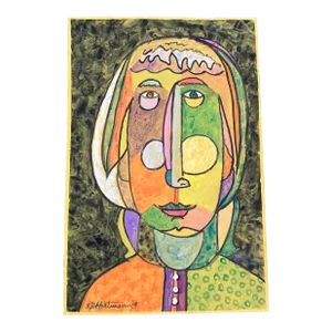 Contemporary Original Abstract Portrait Painting by Ej Hartmann