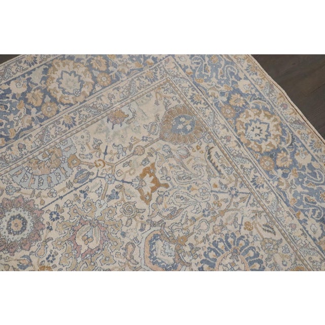 Persian Ivory Antique Persian Tabriz Rug no. j4805 For Sale - Image 3 of 11