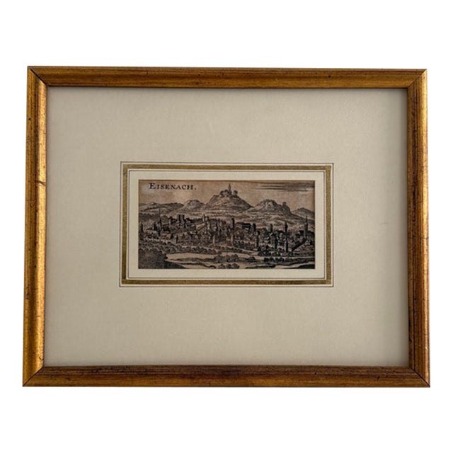 Antique Engraving of Eisenach, Germany, Framed For Sale