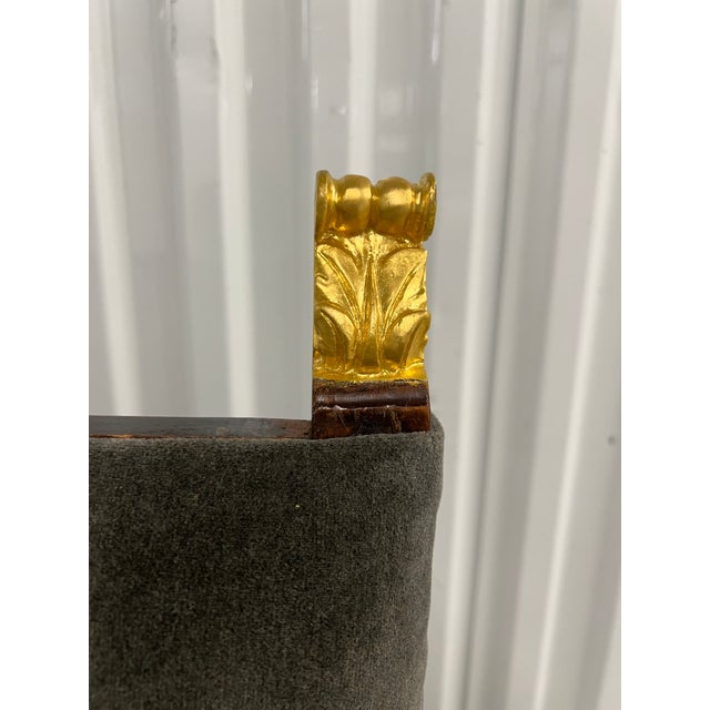 Gray 19th Century Spanish Baroque Giltwood & Mohair Upholstered Side Chair For Sale - Image 8 of 9