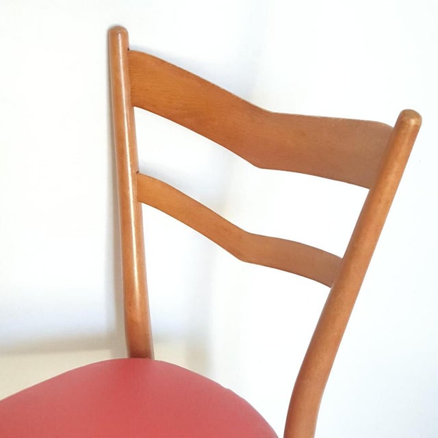 Vintage Italian Beech Chair, 1950 For Sale - Image 4 of 13