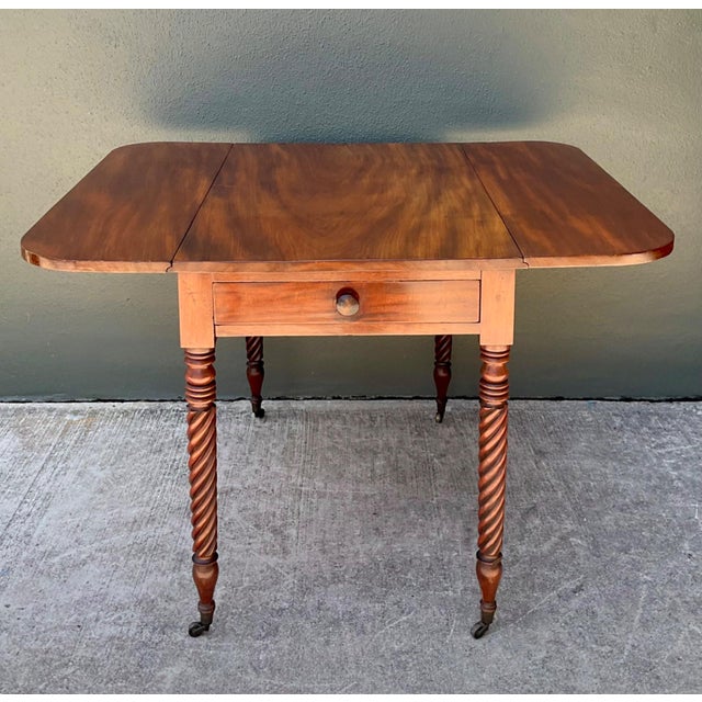 Vintage Mahogany Drop Leaf Table For Sale - Image 14 of 16