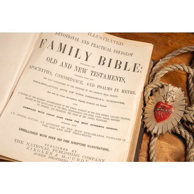 Brown Circa 1870 Victorian Illustrated Ellwood Family Bible With Provenance For Sale - Image 8 of 15