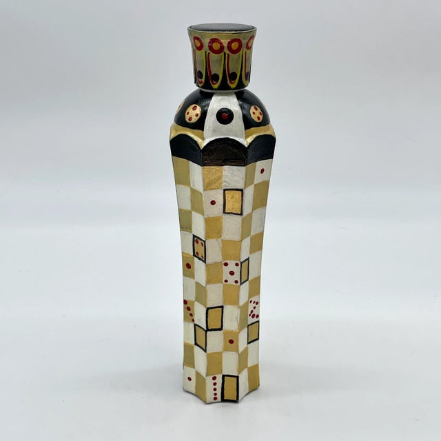 Contemporary Contemporary Mackenzie Childs Style Black and White Glass Bottle Vase For Sale - Image 3 of 11