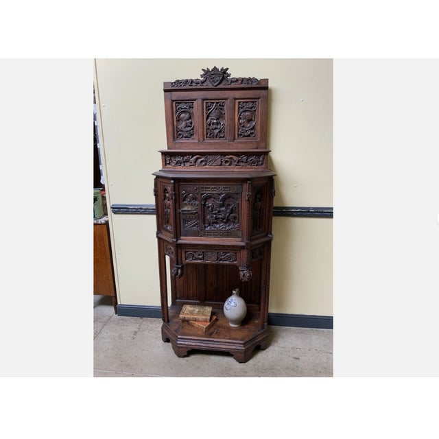 Antique Neo-Gothic Wooden Buffet, 1870 For Sale - Image 3 of 13