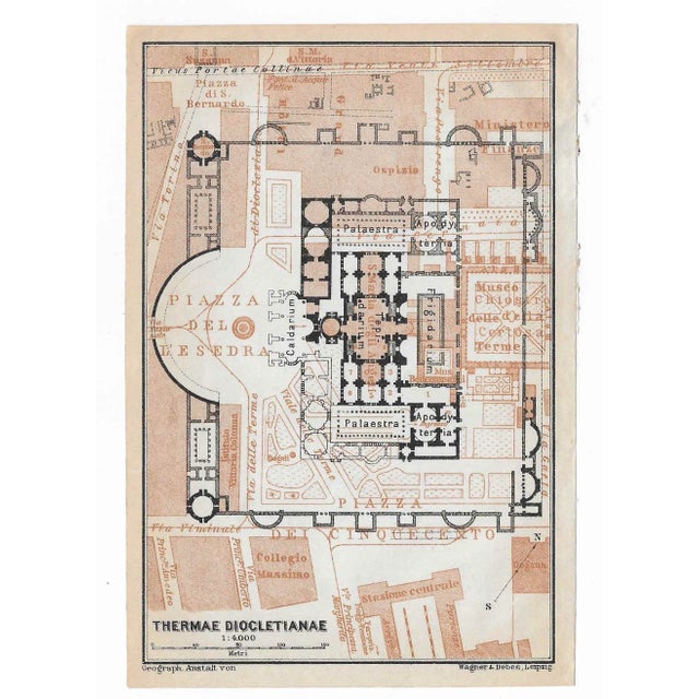 Map from a 1910 travel guide to Italy of Thermal Diocletianae.
