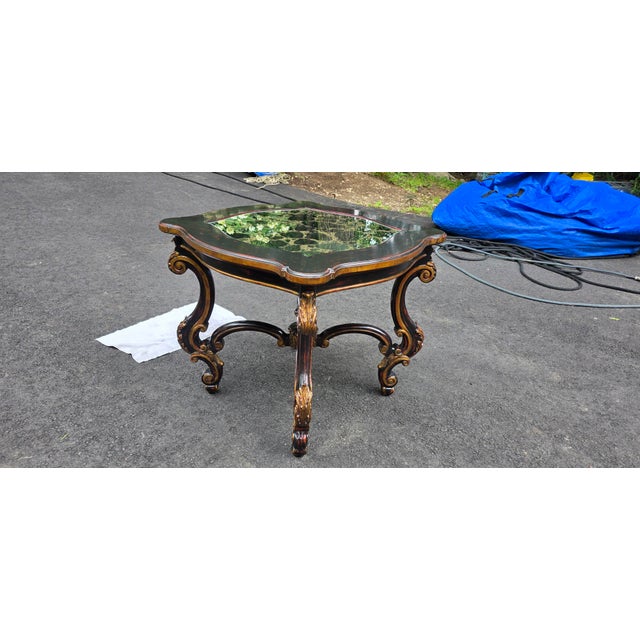 1980s Pair of Custom Mirrored Top, French Style. Accent Side Tables For Sale - Image 4 of 8