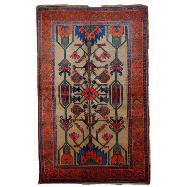 Textile 1900s Handmade Antique Persian Kurdish Rug 4' X 6' For Sale - Image 7 of 7