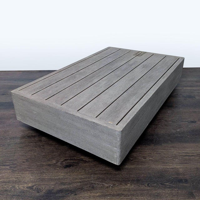 Restoration Hardware Restoration Hardware Maya Weathered Teak Modern Outdoor Coffee Table For Sale - Image 4 of 11