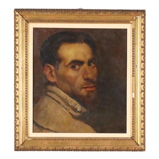 Giulio Vito Musitelli, Self-Portrait, 1929, Oil on Panel For Sale