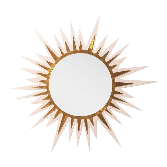 Fleur Home Carnival Zulu Circle Mirror in Pink Ground, 48x48 For Sale