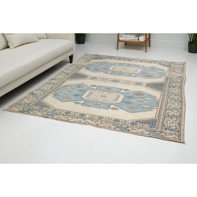 Textile 1950s Oushak Wool Oversize Carpet For Sale - Image 7 of 10