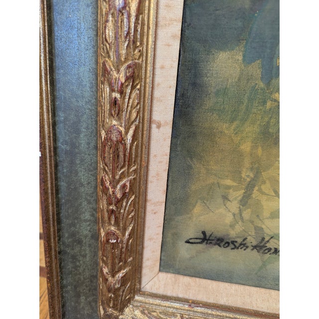 Textile Hawaiian Artist Hiroshi Honda (1910-1970) Original Japanese Kacho-Ga Painting "Bokkotsu on Silk" For Sale - Image 7 of 10