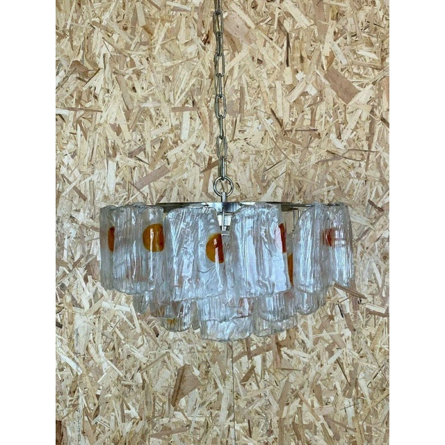 Large Murano Glass and Chrome Chandelier, 1960s For Sale - Image 4 of 13