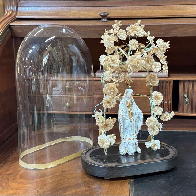 Glass Late 19th Century Napoleon III Virgin Under a Glass Dome For Sale - Image 7 of 8