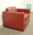 Mid-Century Modern Vintage Mid Century Modern Red Leather Cube Club Lounge Chair on Rolling Casters For Sale - Image 3 of 10