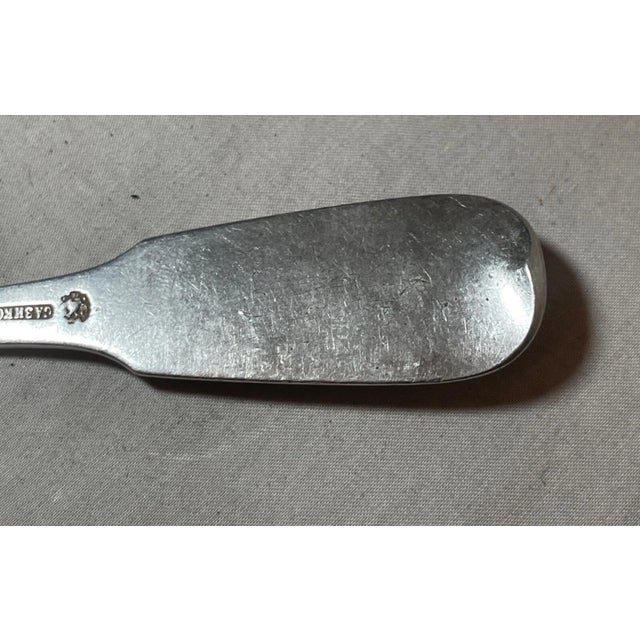 Large 1869 Handmade 875 Moscow Russian Silver Saziko Engraved Sterling Spoon For Sale - Image 11 of 11