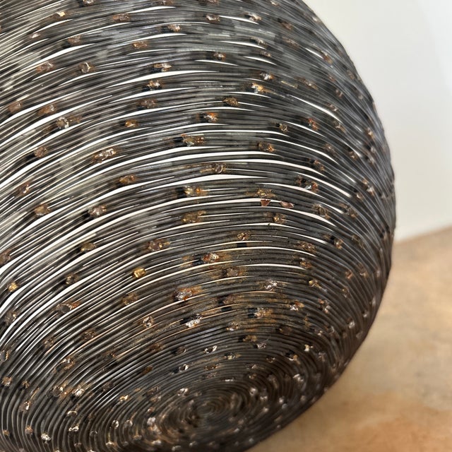 Artisan Made Welded Metal Wire Bowl For Sale - Image 6 of 9