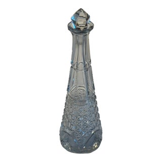 Antique American Brilliant Period Hand-Cut Crystal Decanter With Starburst Base For Sale