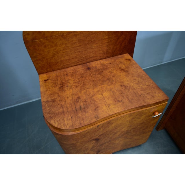 Art Deco Bedside Tables, Former Czechoslovakia, 1930s, Set of 2 For Sale - Image 9 of 18