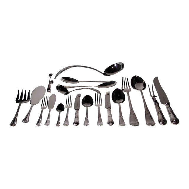 Vintage/New Complete Silverplate Flatware Set for 12- 119 Pieces , La Regence Pattern With Chest For Sale