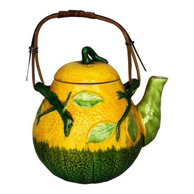 Decorative Ceramic Teapot With Bamboo Handle For Sale