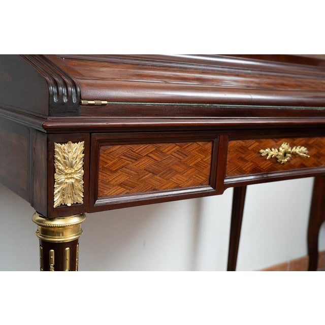 Antique Napoleon III Roller Desk in Polychrome Wood, France, 19th Century For Sale - Image 6 of 8