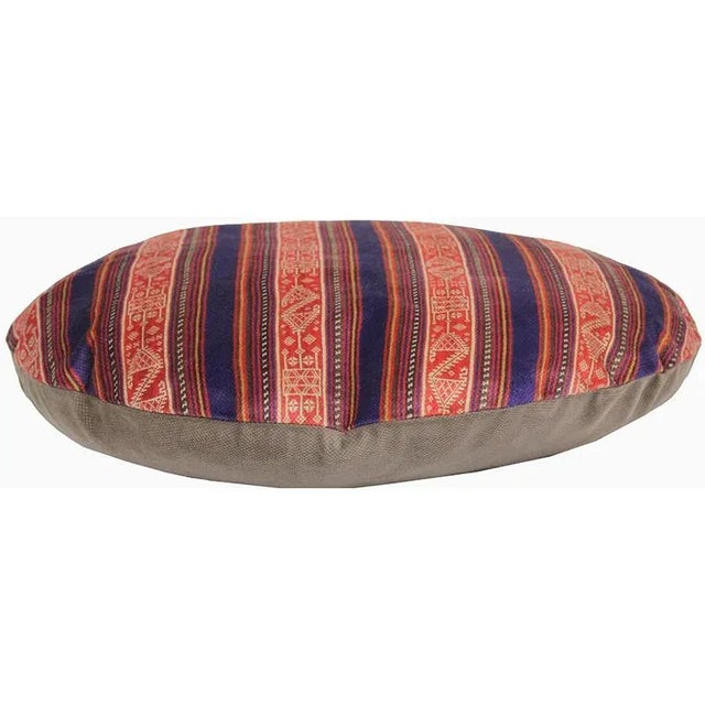 Traditional Persian Round Decorative Accent Pillows - a Pair, 14ʺw × 14ʺh For Sale - Image 3 of 7