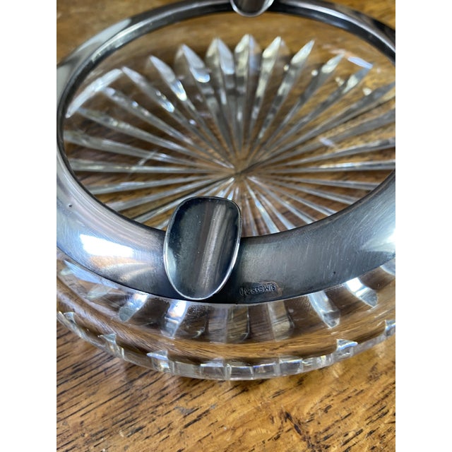 Art Deco Ashtray in Cut Crystal with Silver Mount and Cigar Rest by Wilhelm T. Binder, 1930s For Sale - Image 4 of 12