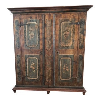 19th Century Dutch Hand Painted Wardrobe For Sale
