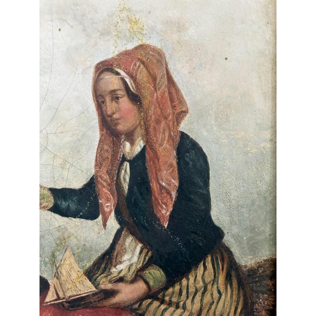 Gold Seaside, 1845, Oil Painting on Board, Framed For Sale - Image 8 of 16