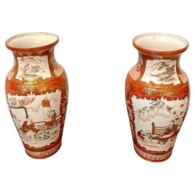 Victorian Japanese Kutani Porcelain Vases, Set of 2 For Sale - Image 15 of 15