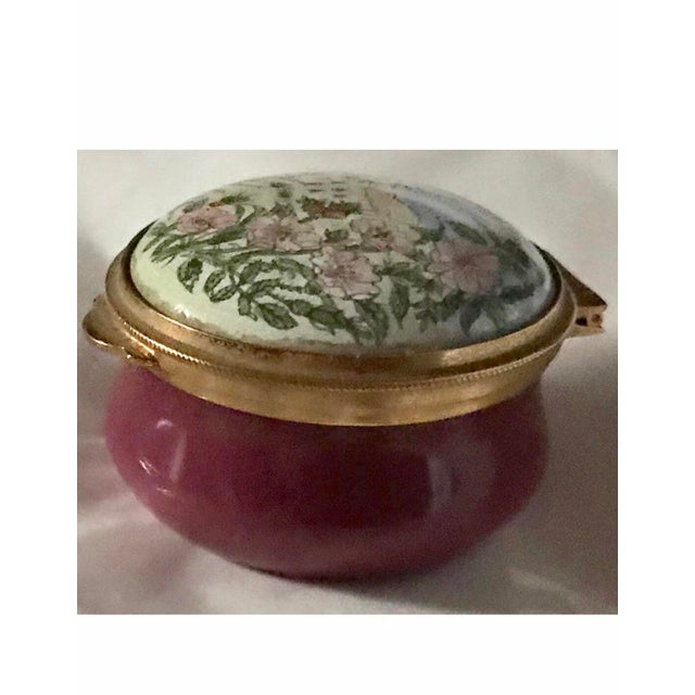 New Vintage Staffordshire Style Flower Box Enamel Hand Painted For Sale In Boston - Image 6 of 13