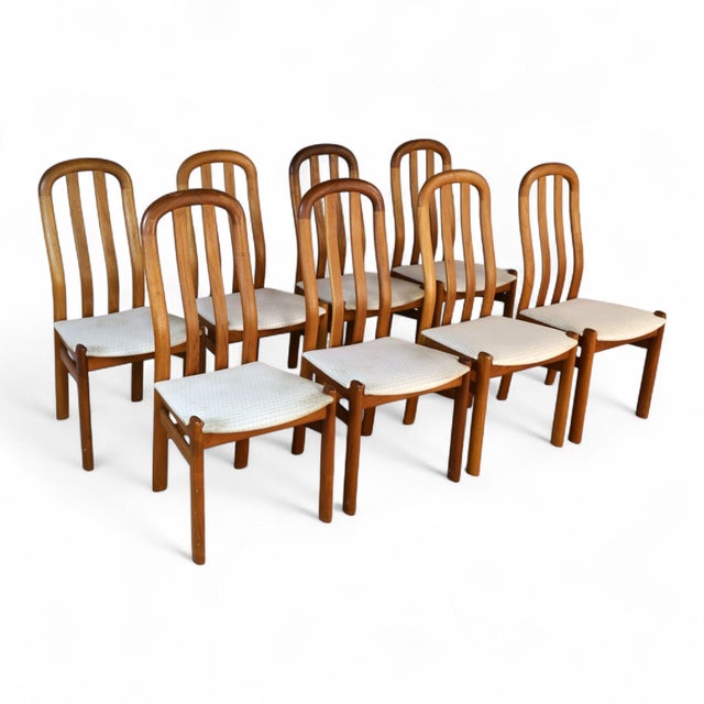 Brown Attributed to Skovby Vintage Danish Modern Set of 8 Teak Dining Chairs C. 1970s For Sale - Image 8 of 8