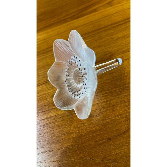 Lalique Anemone Crystal Flower Paper Weight For Sale In Chicago - Image 6 of 6