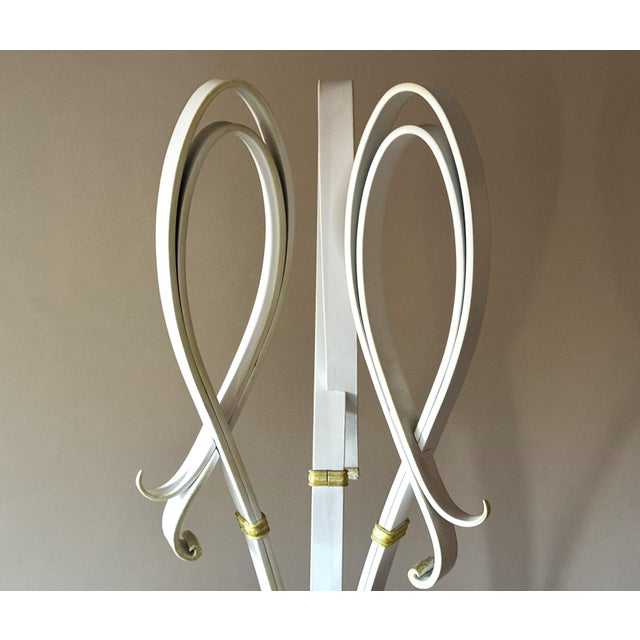 Vintage Hand-Forged Iron Coat Stand in White and Gold, 1950s For Sale - Image 3 of 18