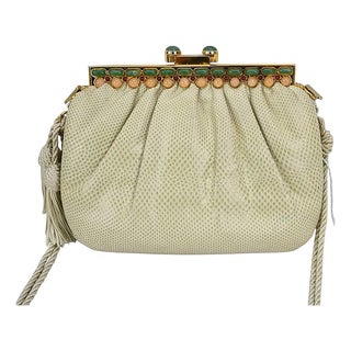 1990s Judith Lieber Reptile Purse Handbag Clutch For Sale