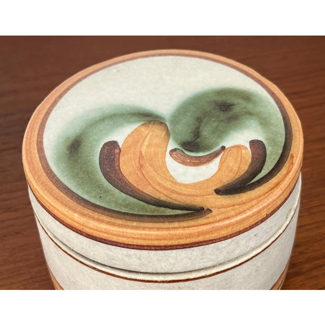 Ceramic Mid-Century Modern Danish Studio Pottery Candleholder and Box with Lid from Søholm, 1960s, Set of 2 For Sale - Image 7 of 18