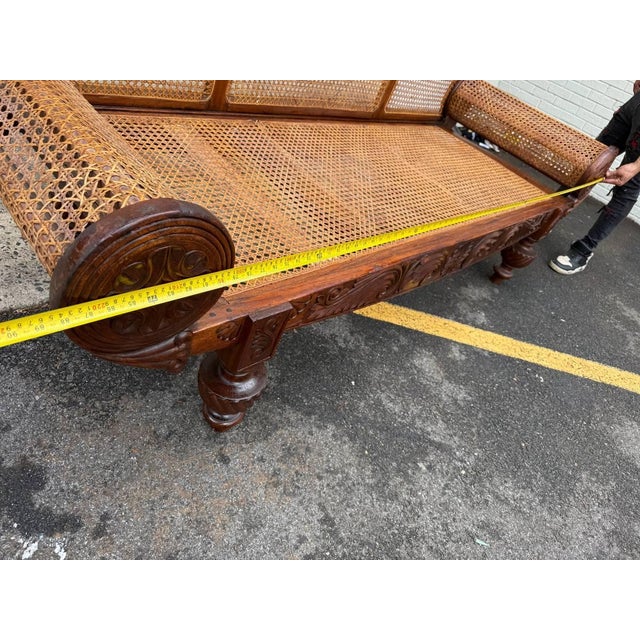 Pair of Matching British Colonial Cane Settees For Sale - Image 4 of 18
