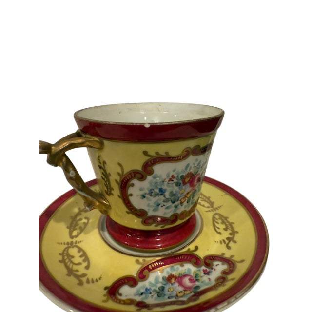 Yellow 19th Century French Limoges Hand Painted Porcelain Candy Bowl For Sale - Image 8 of 8