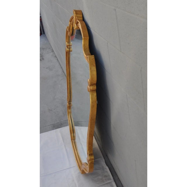 Mid-Century Modern Large 1970s Gold Framed Wall Mirror For Sale - Image 3 of 7